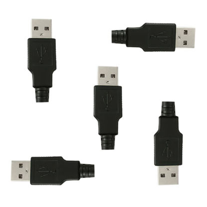 Picture of BlingKingdom 5 Sets USB Type A 4 Pin Male Jack Connector Adapter Plug Socket Connector Solder Welding Plate for DIY USB Power Supply Breadboard