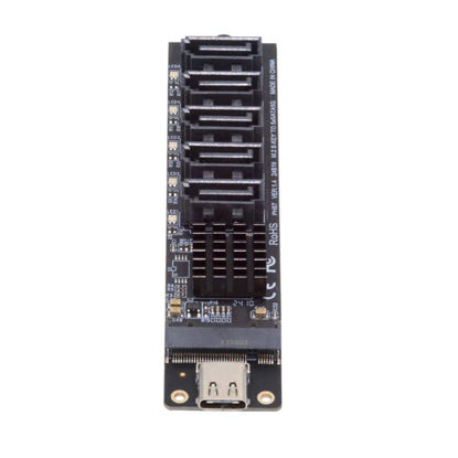 Picture of NFHK 10Gbps USB-C Type-C to NGFF Key B+M SATA 6Gbps 5 Ports Adapter Converter PM Port Multiplier Selector JMB575 JMS580