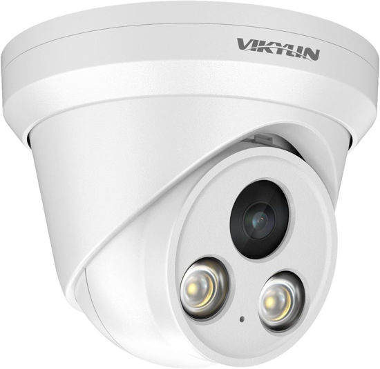 Picture of VIKYLIN 4MP Full Color Night Vision PoE IP Turret Dome Camera, AI Human Motion Detection,Built-in Mic, 2.8mm Lens, IP67 Waterproof, NDAA Complaint,Blue Iris