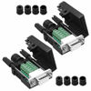 Picture of ANMBEST 2PCS DB9 Solderless RS232 D-SUB Serial to 9-pin Port Terminal Male Adapter Connector Breakout Board with Case Long Bolts Tail Pipe (2PCS Thinner Female)