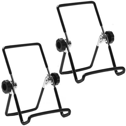 Picture of VOVIGGOL Adjustable Tablet Stand Holder 2 Pack, Non-Slip Foldable Holder Cradle Fit for 9-12.9" Tablets, iPad, Samsung and Kindle Fire, Display Stand Picture Frame Stand for Photos (2 Large Black)