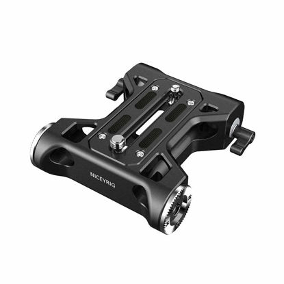 Picture of NICEYRIG Camera Baseplate with Rosette Mount, 15mm Rod Base Plate Applicable for Sony FS5 FS7 FX9, RED DSMC2, KINEFINITY Cinema Camcorder - 401