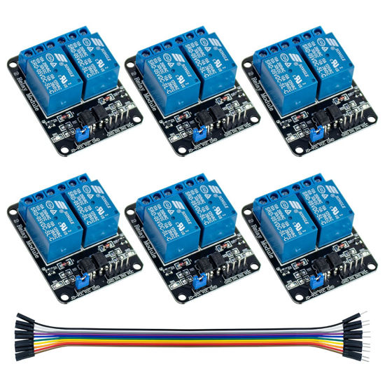 Picture of Hosyond 6Pack 2 Channel DC 5V Relay Module with Optocoupler Relay Board for Arduino Raspberry Pi MEGA2560