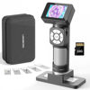Picture of LINKMICRO LM112 Microscope for Kids, Handheld Microscope with 2" Screen, 500X Portable Microscope Kit with Case, USB Magnifier with 8 LED Light for Adults, 5pcs Biological Microscope Slides, 32G