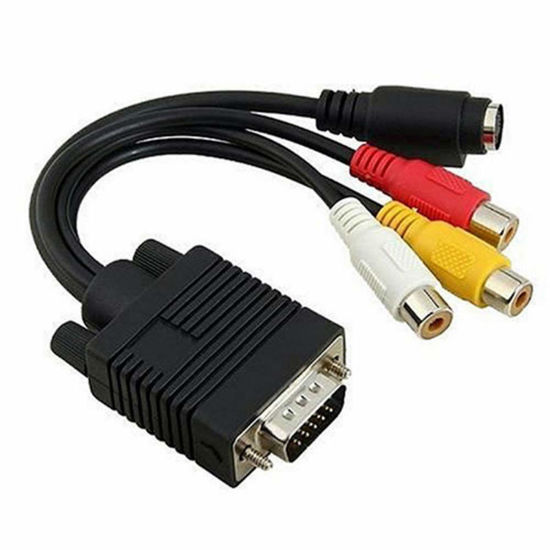 Picture of ANRANK High Performance VGA SVGA to S-Video 3 RCA Composite AV TV Out Adapter Converter Cable for PC Laptop