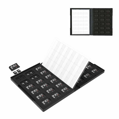 Picture of 108 Slots SD MSD TF Memory Card Case Holder Storage Cover for 36 SD SDHC SDXC & 72 Micro SD Mirco SDHC Mirco SDXC or TF Cards Anti-Shock with Index Notepaper