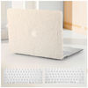 Picture of BYCeKe Compatible with MacBook Air 13 inch Case 2022-2018 M1 A2337 A2179 A1932,Case for MacBook Air M1,Soft Fluffy Fuzzy Plush Faux Fur Cream Leather Hard Shell&Keyboard Cover for Mac Air 13, Biege