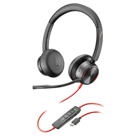 Picture of Poly Blackwire 8225 Premium Wired Headset (Plantronics) - Active Noise Canceling - Hi-fi Stereo - Connect to PC/Mac - Works w/Teams, Zoom - Amazon Exclusive