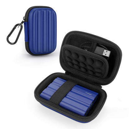 Picture of YINKE Case Compatible with Samsung T7 Shield/ T9 / T7 Touch Portable SSD USB 3.2 1TB, 2TB, 500GB, Hard EVA Portable Travel Storage Protective Cover (Blue)