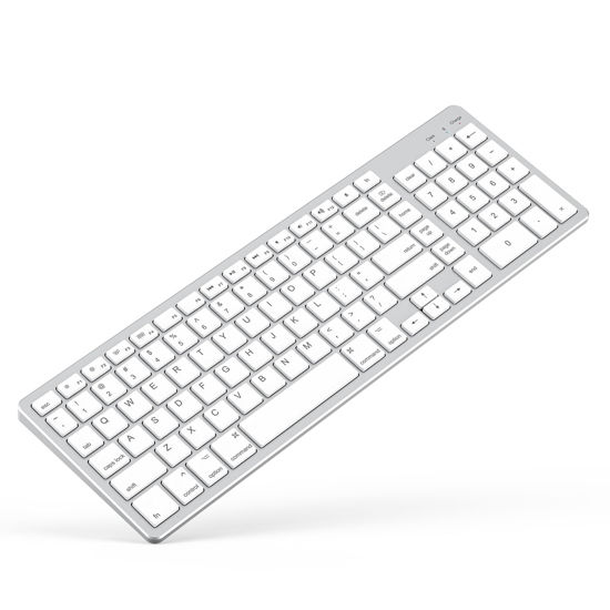 Picture of Wireless Bluetooth Keyboard for Apple Mac OS - US QWERTY Layout, Scissor Keys Precise Typing, Rechargeable Battery, Extra-Long Working Time, Compatible with iMac/MacBook Pro/Mac Mini or iPad…