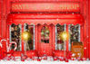 Picture of DePhoto Red Christmas Photo Backdrop Santa's Toy Shop Candy Cane in Snow World Xmas Family Holiday Party Banner Photography Background Supplies Decor Studio Prop PGT673A 7x5ft
