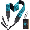 Picture of Padwa Lifestyle Velvet Camera Strap - 2" Wide Full Grain Cowhide Head Camera Straps,Complimentary 2 Pcs Quick Release For All DSLR/SLR/Mirrorless Cameras,Photographer's Christmas Gift - Peacock Blue