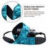 Picture of Padwa Lifestyle Velvet Camera Strap - 2" Wide Full Grain Cowhide Head Camera Straps,Complimentary 2 Pcs Quick Release For All DSLR/SLR/Mirrorless Cameras,Photographer's Christmas Gift - Peacock Blue