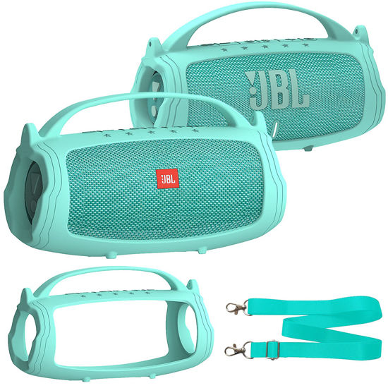 Picture of Silicone Cover Case Compatible with JBL Charge 4/Charge 5 Portable Bluetooth Speaker, Soft Skin Sleeve for JBL Charge 4/5 Bluetooth Speaker Accessories(Teal Case, NOT for Charge 5 Wi-Fi Version)