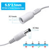 Picture of ANLINK 2 Pack 3ft DC Power Extension Cable 5.5mm*2.1mm Male to Female Power Cord for Security Camera DVR, LED Strip Light, Router, 12V DC Power Supply Adapter and More(White)