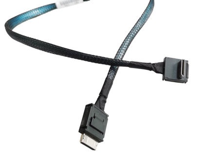 Picture of MITATTOK Mini SAS Cable, SFF-8611 to SFF-8611 Straight to Front Angle High-Speed Data Transfer for SAS/RAID Controllers, Backplanes, and Servers, 2FT