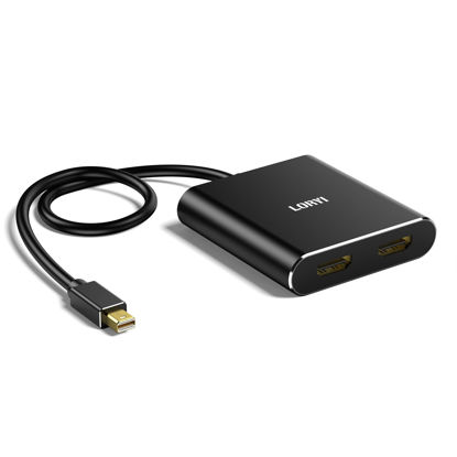 Picture of Mini DisplayPort to Dual HDMI Adapter 4K@60Hz, MDP 1.2 to 2 HDMI Splitter, Dual HDMI Output, Supports Extended Mode and Mirror Mode, Compatible with Laptops, PCs, Monitors, Projectors, for Windows