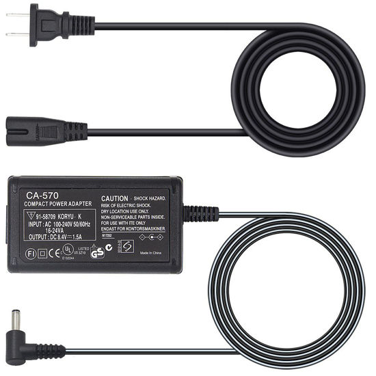 Picture of CA-570 AC Adapter Charger Compatible with Canon XA25,XA10,XA-20,Canon XA30,HG20,XH-A1,XA-30,Vixia HF100, XA11,HF G20, Vixia HF G20,FS200,FS3000,Vixia HG21,Vixia HFM31,Canon ZR60,HV30,HV20,HV20A,HV40