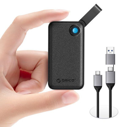 Picture of ORICO 512GB Portable SSD, Up to 2000MB/s, USB 3.2 Gen 2x2, Ultra-Mini, Compact with 2 in 1 USB C Cable, External Solid State Drives, Reliable Storage for USB C Smartphone, Tablet, PC - B20