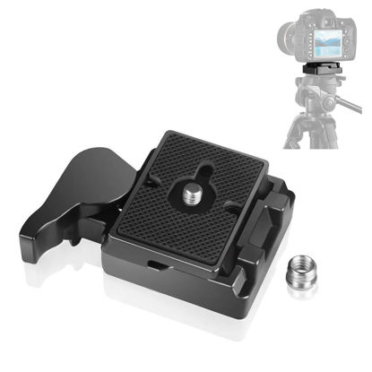 Picture of UTEBIT 323 RC2 Quick Release Plate, Metal Rapid Adapter with 1/4" and 3/8" Camera Screw Tripod Mount Plate Fit Only for Manfrotto Tripod