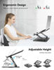 Picture of ivoler Adjustable Laptop Stand with 360° Rotating Base, Ergonomic Laptop Stand for Desk, Foldable & Portable Laptop Riser, Suitable for Collaborative Work, Fit MacBook Laptops up to 16 inches[Black]