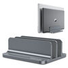 Picture of OMOTON [Updated Dock Version Vertical Laptop Stand, Double Desktop Stand Holder with Adjustable Dock (Up to 17.3 inch), Fits All MacBook/Surface/Samsung/HP/Dell/Chrome Book (Grey)