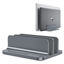 Picture of OMOTON [Updated Dock Version Vertical Laptop Stand, Double Desktop Stand Holder with Adjustable Dock (Up to 17.3 inch), Fits All MacBook/Surface/Samsung/HP/Dell/Chrome Book (Grey)