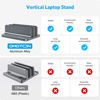 Picture of OMOTON [Updated Dock Version Vertical Laptop Stand, Double Desktop Stand Holder with Adjustable Dock (Up to 17.3 inch), Fits All MacBook/Surface/Samsung/HP/Dell/Chrome Book (Grey)