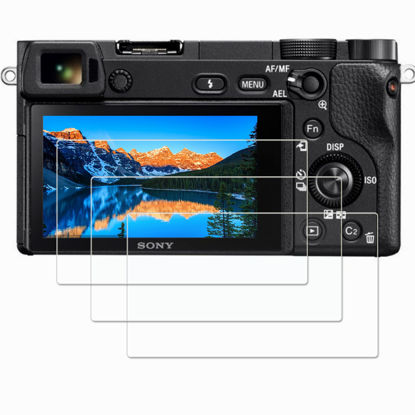 Picture of A6300 Screen Protector, Fit for Sony Alpha A6600 A6400 A6000 A5000 A6300 NEX-7 NEX-3N NEX-5 NEX-6L (3 Packs), 0.3mm 9H Hardness Tempered Glass Flim Anti-Scratch Anti-Fingerprint