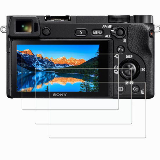 Picture of A6300 Screen Protector, Fit for Sony Alpha A6600 A6400 A6000 A5000 A6300 NEX-7 NEX-3N NEX-5 NEX-6L (3 Packs), 0.3mm 9H Hardness Tempered Glass Flim Anti-Scratch Anti-Fingerprint