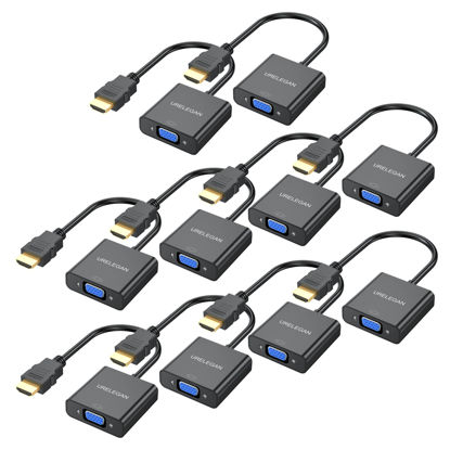 Picture of HDMI to VGA Adapter 10-Pack, Computer HDMI to VGA Monitor (Male to Female) Adapter Converter for Computer, Desktop, Laptop, PC, Monitor, Projector, HDTV, Chromebook, Raspberry Pi, Roku