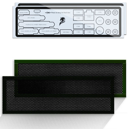 Picture of YIMATEECO I/O Shield Plate Blank Backplate PVC with Adhesive, IO Shield Plate Blank Universal DIY for All PC Motherboards Desktop Computer Case, Cutting Any (172 * 58mm, 2Pcs, Black)