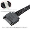 Picture of YiKaiEn SATA Power Extension Cable 15 Pin SATA Male to Female Extender Cable Adapter for HDD Hard Drive 8.6inch 22cm (1 to 2)