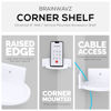 Picture of BRAINWAVZ 4” Small Floating Shelf, Adhesive & Screw in, for Bluetooth Speakers, Cameras, Plants, Toys, Books & More, Easy to Install Shelves Wall Mount (White)