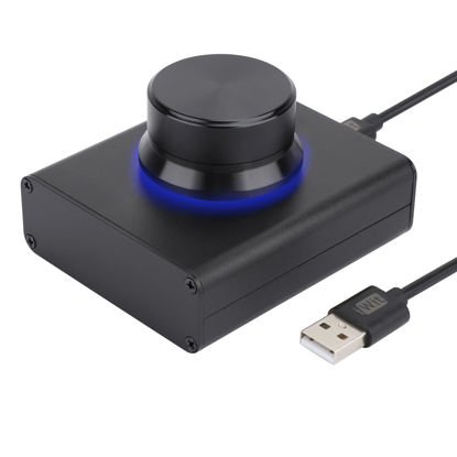 Picture of DROK USB Volume Knob, Big PC Computer Speaker Volume Control Audio External USB Volume Control Knob with 1-Key Mute Function Support Win7 8 10 XP Mac Vista Android, Black