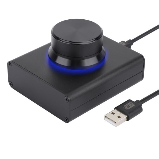 Picture of DROK USB Volume Knob, Big PC Computer Speaker Volume Control Audio External USB Volume Control Knob with 1-Key Mute Function Support Win7 8 10 XP Mac Vista Android, Black