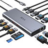 Picture of USB C Laptop Docking Station Dual Monitor HDMI for Dell/Lenovo/HP Laptop 14 in 1 USB C Hub Multiport Adapter Dongle Dock USB C to 2 HDMI 4K+DisplayPort+Ethernet+4USB+2USB C+100W PD Charger+SD/TF+Audio