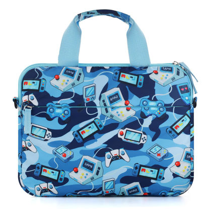 Picture of Foxstory Kids Tablet Case for Boys, Kids Tablet Bag Sleeve Bag Suit for Fire HD 10, Fire HD 8, Fire 7 Kindle, Games Camo Blue