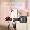 Picture of ULANZI ST-10 Phone Tripod Mount Aluminum Camera Hot Shoe 360 Rotation Phone Holder 2 Cold Shoe for Mic Light Stand Compatible with Canon Nikon Sony DSLR Cameras for DJI Ronin SC Gimbal Stabilizer