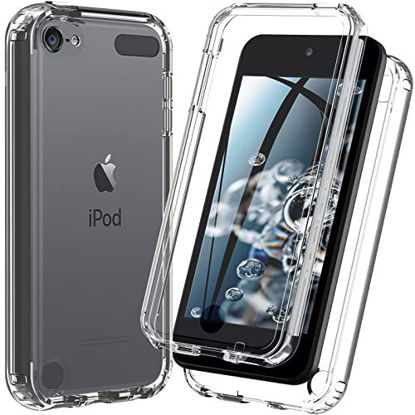 Picture of iPod Touch 7th/6th/5th Generation Case, iPod Touch case, Shockproof Silicone Case [with Built in Screen Protector] Full Body Heavy Duty Rugged Defender Cover Case for iPod Touch 7/6/5 (Clear)