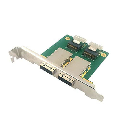 Picture of NFHK Dual Ports Mini SAS SFF-8088 to SAS 36Pin SFF-8087 PCBA Female Adapter with PCI Bracket