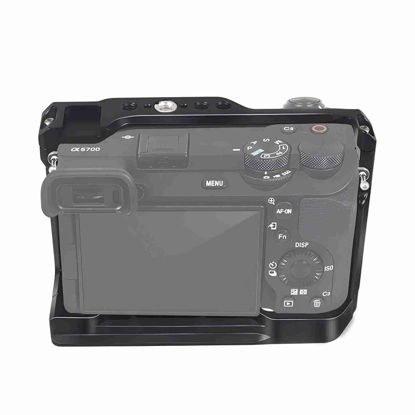 Picture of Camera Cage Compatible with Sony A6700 Compatible with DJI RS4Pro Stabilizer,Built-in Threaded Holes, Cold Shoe and Quick Release Plate (a6700 cage)