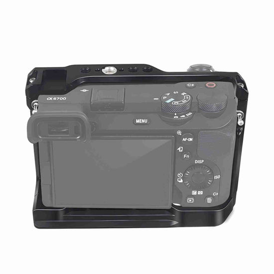 Picture of Camera Cage Compatible with Sony A6700 Compatible with DJI RS4Pro Stabilizer,Built-in Threaded Holes, Cold Shoe and Quick Release Plate (a6700 cage)