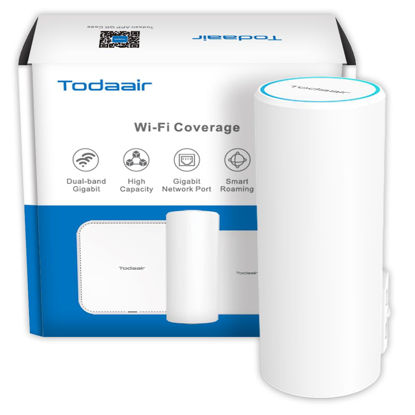 Picture of TODAAIR AC1200 Outdoor WiFi Extender | IP44 Weatherproof | Dual Band 2.4GHz 5GHz | Up to 60+ Connections | Covers Up to Least 3300 sq.ft | Repeater Modes for Backyard, Garage