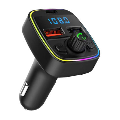 Picture of Car FM Transmitter, USB Car Bluetooth Adapter, Handsfree Calling & Audio Receiver,MP3 Music Player, Dual USB & Type C-Port for Fast Charging, Suitable for All Smartphones