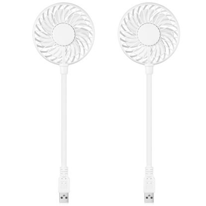 Picture of Tujoe 2 Pcs USB Fan Mini Portable Fan for 360 Degree Rotation USB Desk Fan Small Personal Fan Compatible with All USB Outputs Such as Laptop/Power Bank/Plug for Travel Commute Office Camping