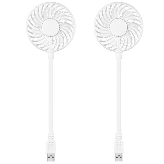 Picture of Tujoe 2 Pcs USB Fan Mini Portable Fan for 360 Degree Rotation USB Desk Fan Small Personal Fan Compatible with All USB Outputs Such as Laptop/Power Bank/Plug for Travel Commute Office Camping