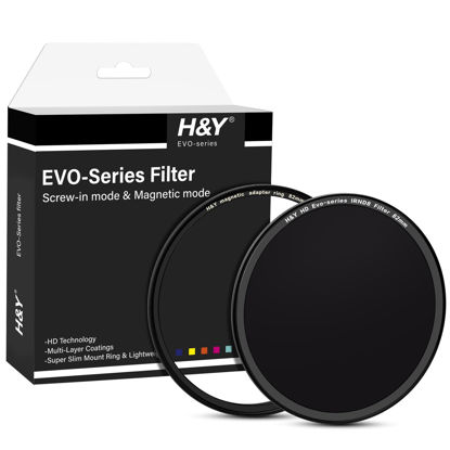 Picture of H&Y 82mm ND Filter IRND8 ND Filter Neutral Density Filter 3 Stops Camera Lens ND Filter Screw in and Magnetic Lens Filter 2 in 1 with Magnetic Adapter Ring, EVO Series
