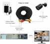 Picture of BNC Cable Video Power All-in-One Extension Cable 60FT CCTV Camera Wire with BNC RCA Connectors for Security Camera Systems, Black, CB60