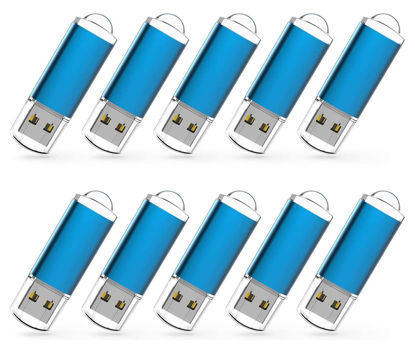 Picture of RAOYI 10 Pack 1GB 1G USB Flash Drive USB 2.0 Memory Stick Bulk Thumb Drive Pen Drive Blue